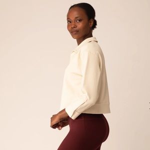 Neiwai Hang Out Long Sleeve Polo Shirt color crème brûlée size small